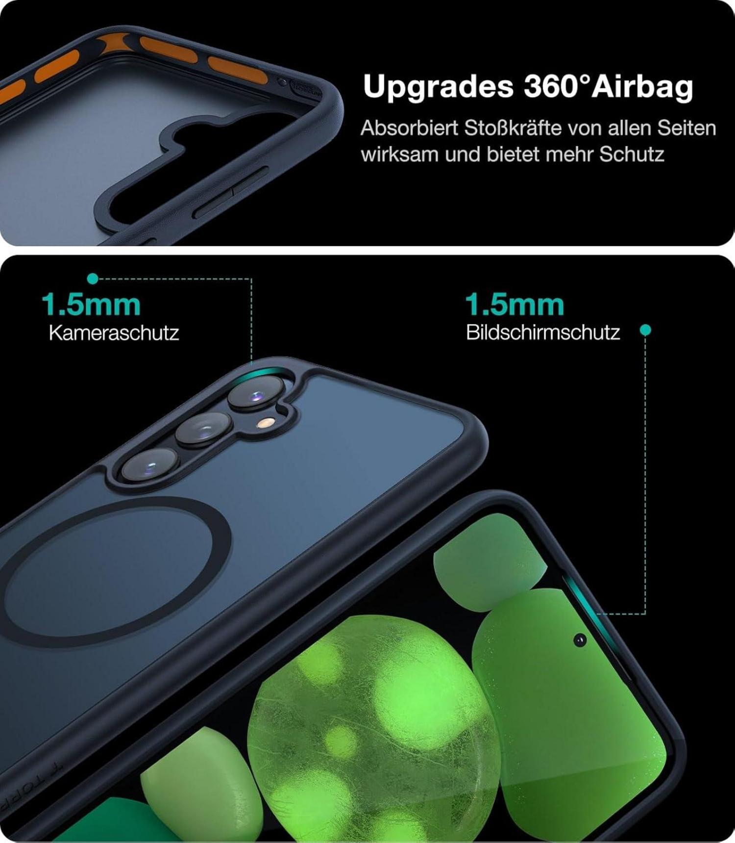 Samsung Galaxy S23 FE Hülle MagSafe 360° Airbags Schwarz