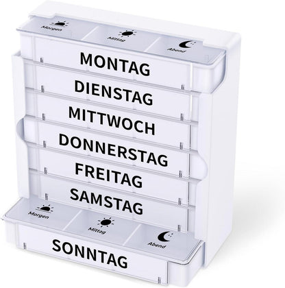 Tablettenbox 7 Tage Medikamentenbox 3 Fächer Pillendose Organizer