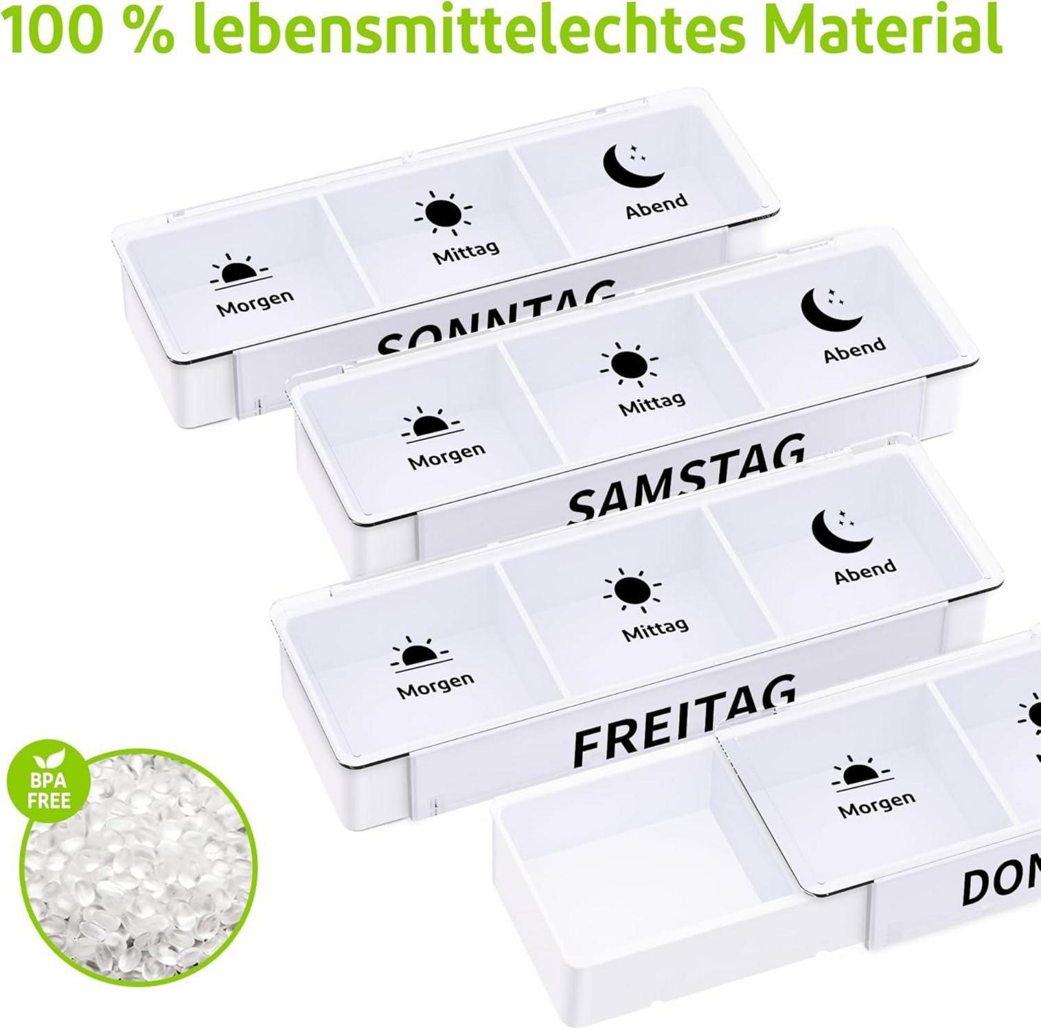 Tablettenbox 7 Tage 3 Fächer Medikamentenbox Pillenbox Organizer