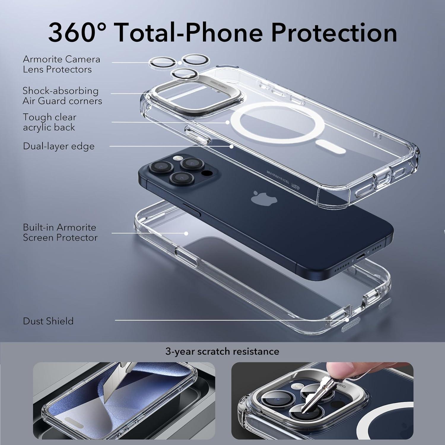 ESR iPhone 15 Pro Max Hülle MagSafe 360 Grad Schutzhülle Stoßfest