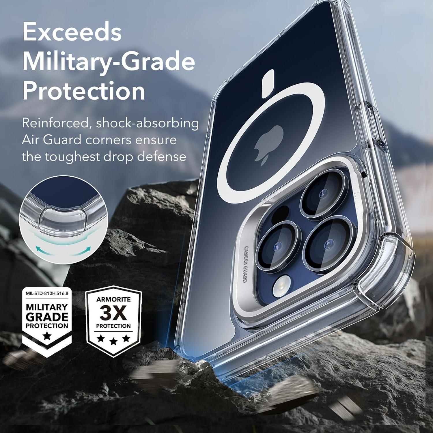 ESR iPhone 15 Pro Max Hülle MagSafe 360 Grad Stoßfest Militärnorm Magnetisch Klar