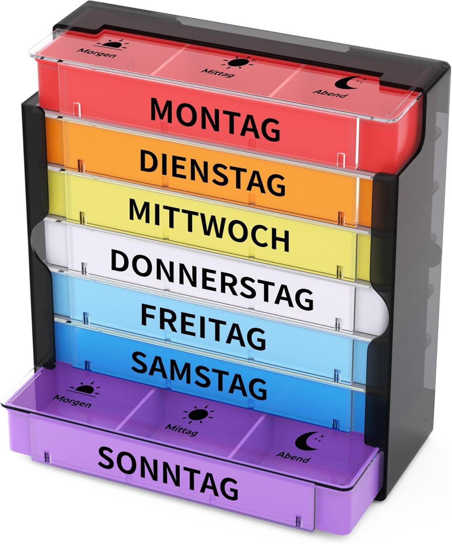 Tablettenbox 7 Tage 3 Fächer Medikamentenbox Pillendose Organizer