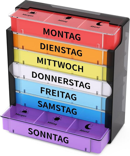 Tablettenbox 7 Tage 3 Fächer Medikamentenbox Pillendose Organizer