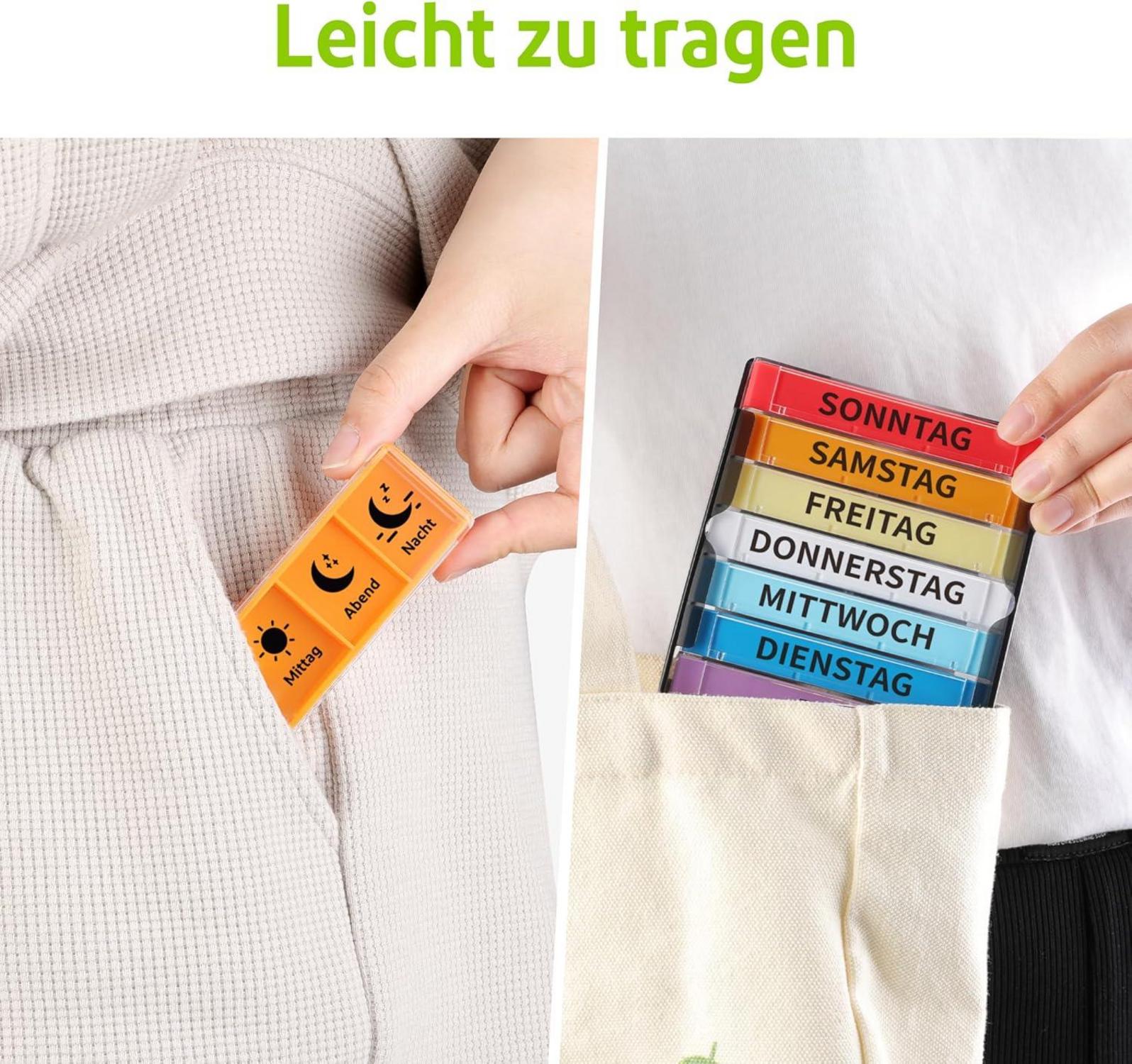 Pillendose 7 Tage 3 Fächer Tablettenbox Medikamentenbox Organizer