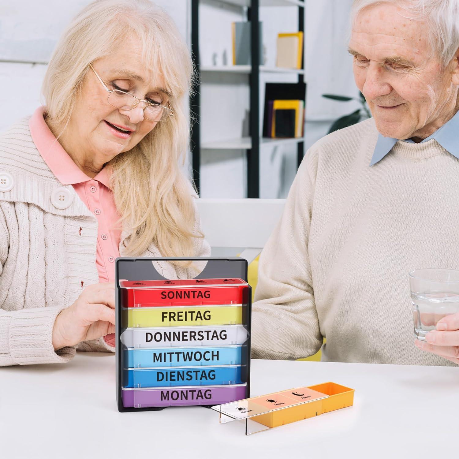 Tablettenbox 7 Tage Pillendose 3 Fächer Organizer BPA-frei