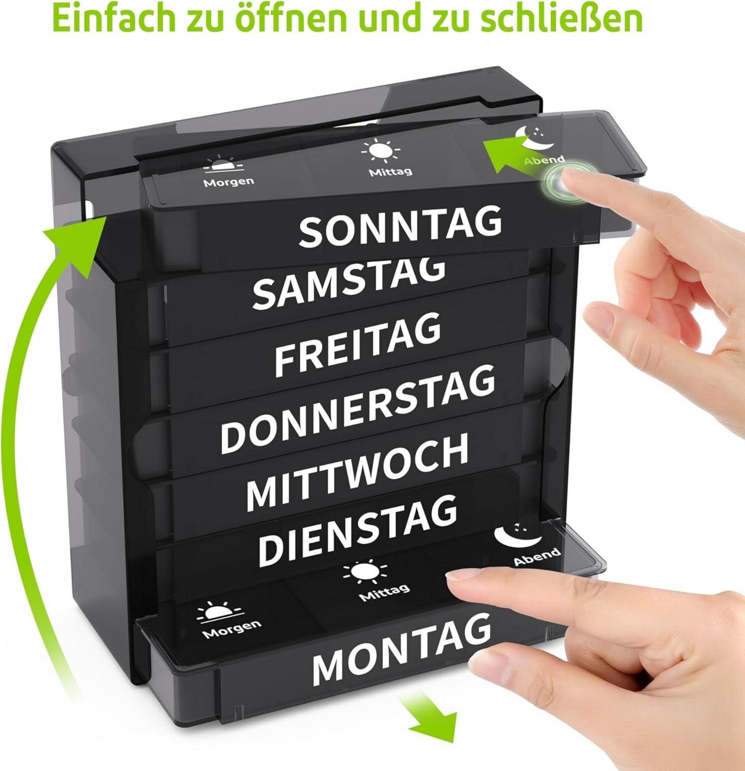 Pillendose 7 Tage 3 Fächer Tablettenbox Organizer BPA-frei