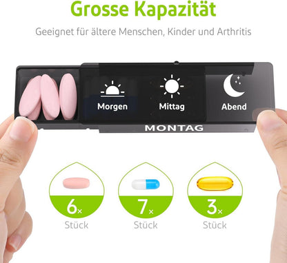 Pillendose 7 Tage 3 Fächer Tablettenbox Medikamentenbox