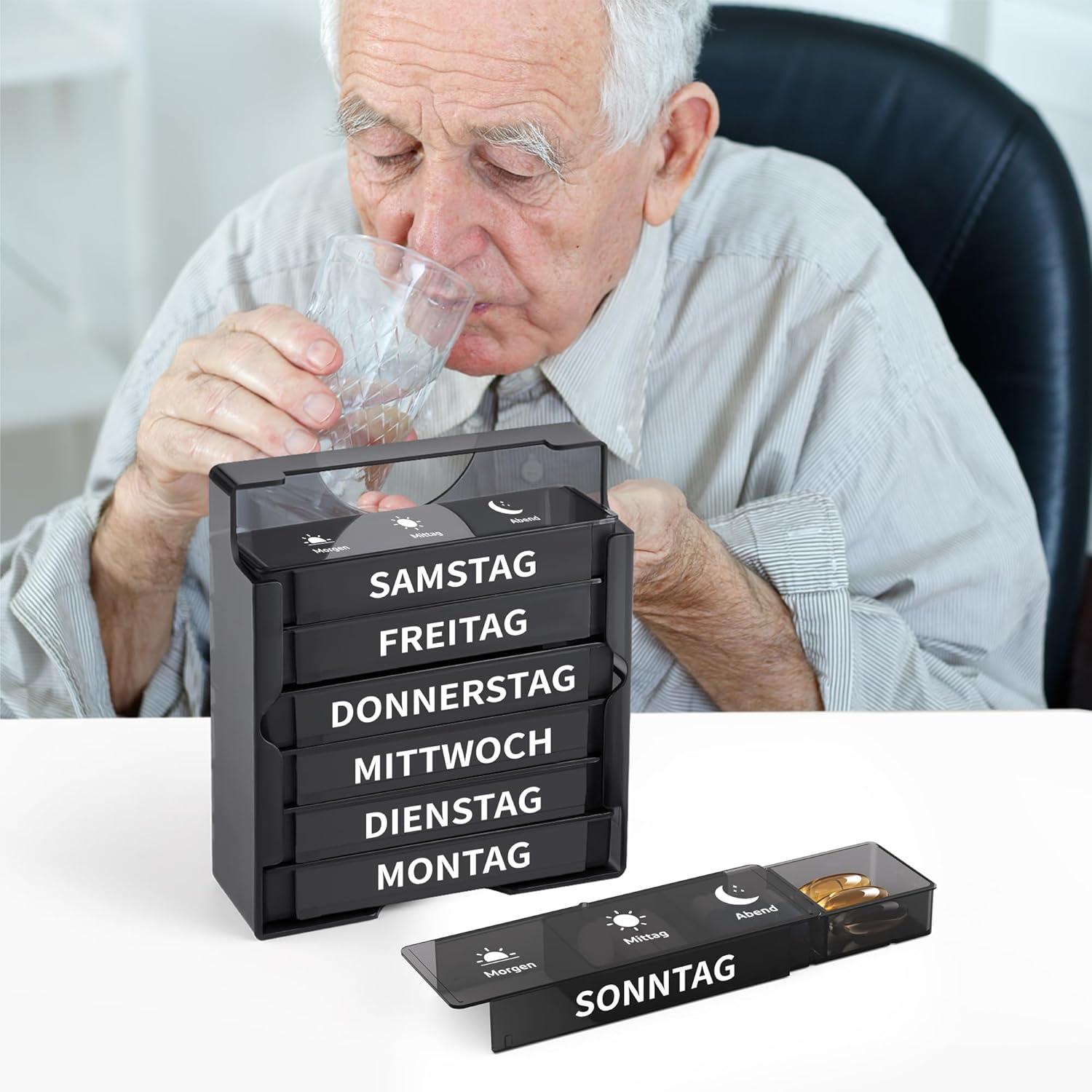 Pillendose 7 Tage Pillenbox 3 Fächer Tablettendose Organizer