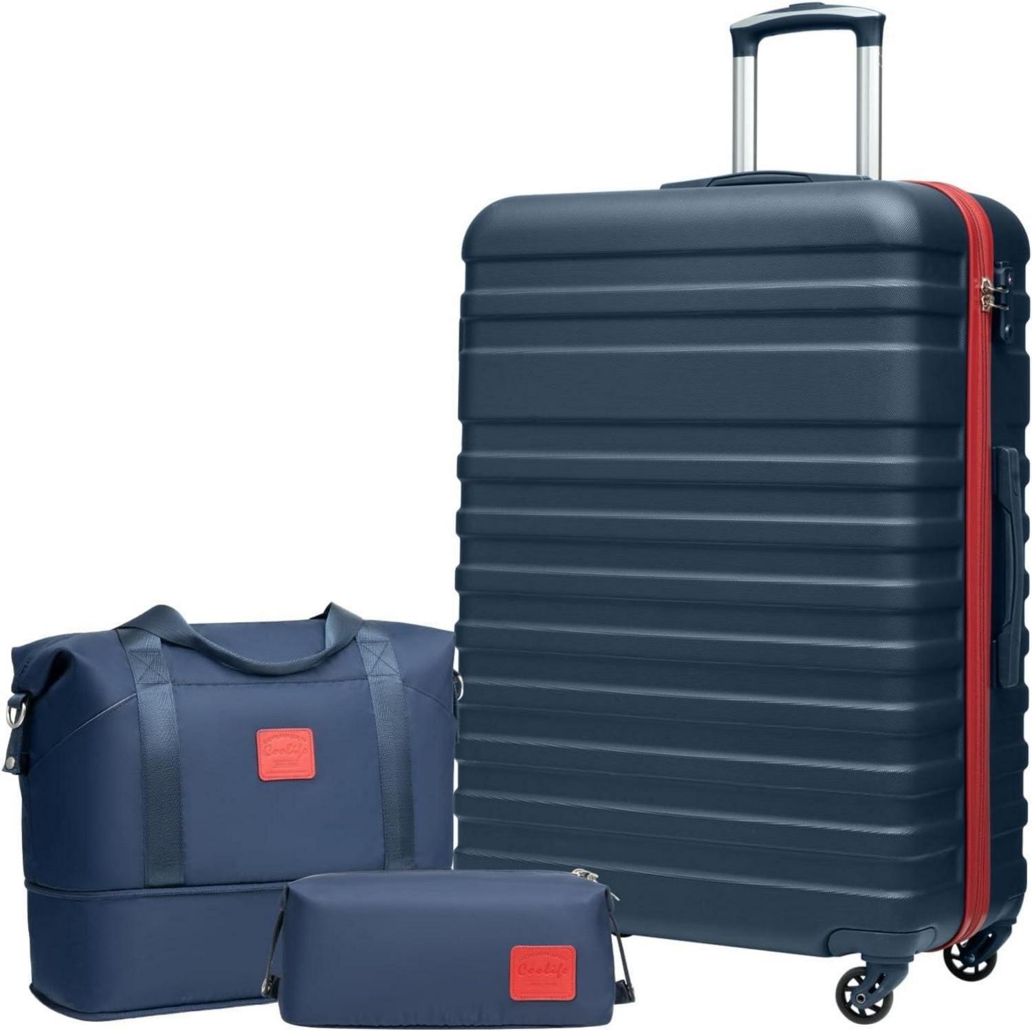 Koffer Set Hartschalen Trolley 4 Rollen TSA-Schloss 3tlg
