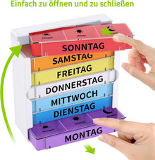 Tablettenbox 7 Tage Pillendose Organizer 3 Fächer BPA-frei