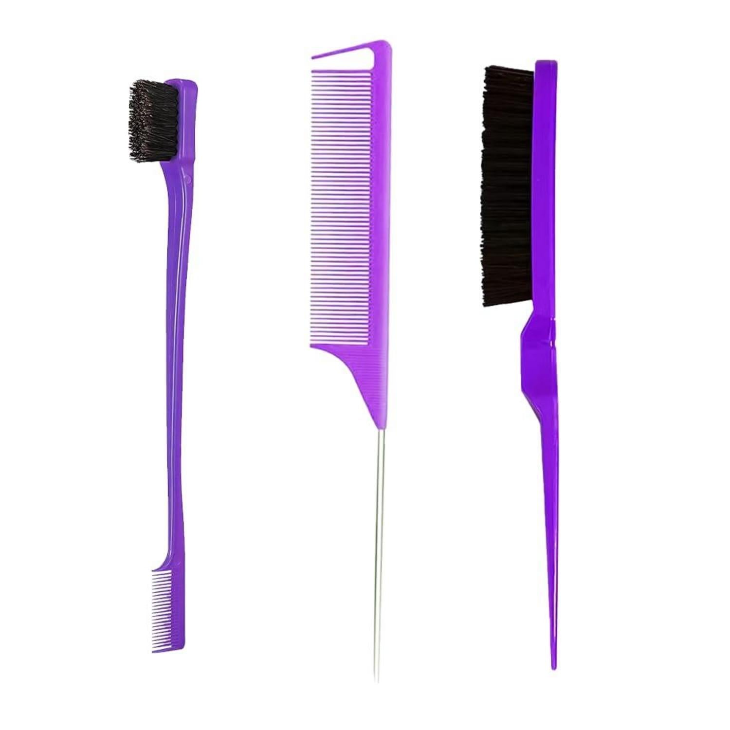 Haarkamm Set Borsten Friseur Haarbürste Violett