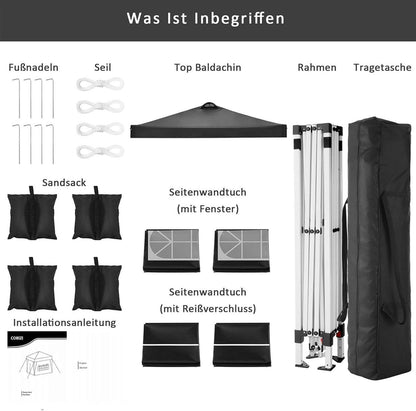 COBIZI Pavillon 3x3m Wasserdicht Winterfest Partyzelt Gartenpavillon