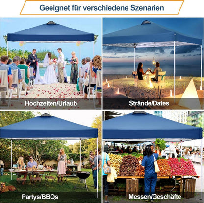 COBIZI Pavillon 3x3 UV-Schutz 50+ Wasserdicht mit 4 Seitenteilen