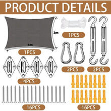 Sonnensegel Set Sonnenschutz 3x4m Rechteckig Wasserdicht