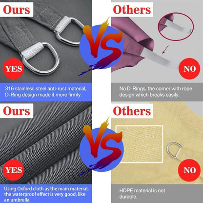 Sonnensegel Set Sonnenschutz 3x4m Rechteckig Wasserdicht