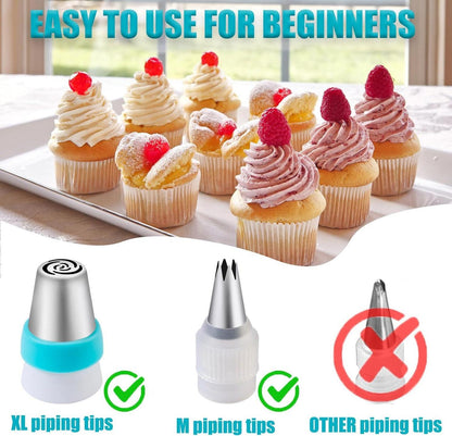 54-teiliges Spritzbeutel Set Edelstahl für Torten & Cupcakes