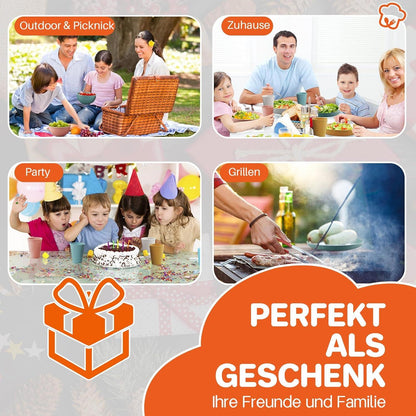 12-teiliges Camping Geschirr Set für 4 Personen BPA-frei recycelbar