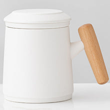 Teetasse mit Deckel Porzellan Kaffeebecher Sieb 400ml Gemustert