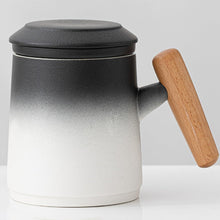 Disoza Porzellan Teetasse mit Deckel und Sieb 400ml - Geschenk Tee