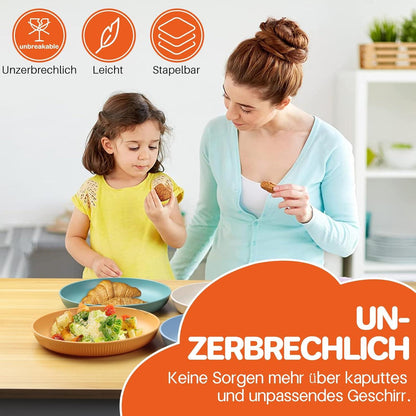 6er Set 23CM Kunststoff Speiseteller, Leicht, Unzerbrechlich, Mikrowellengeeignet, Spülmaschinenfest, Picknick & Camping Teller