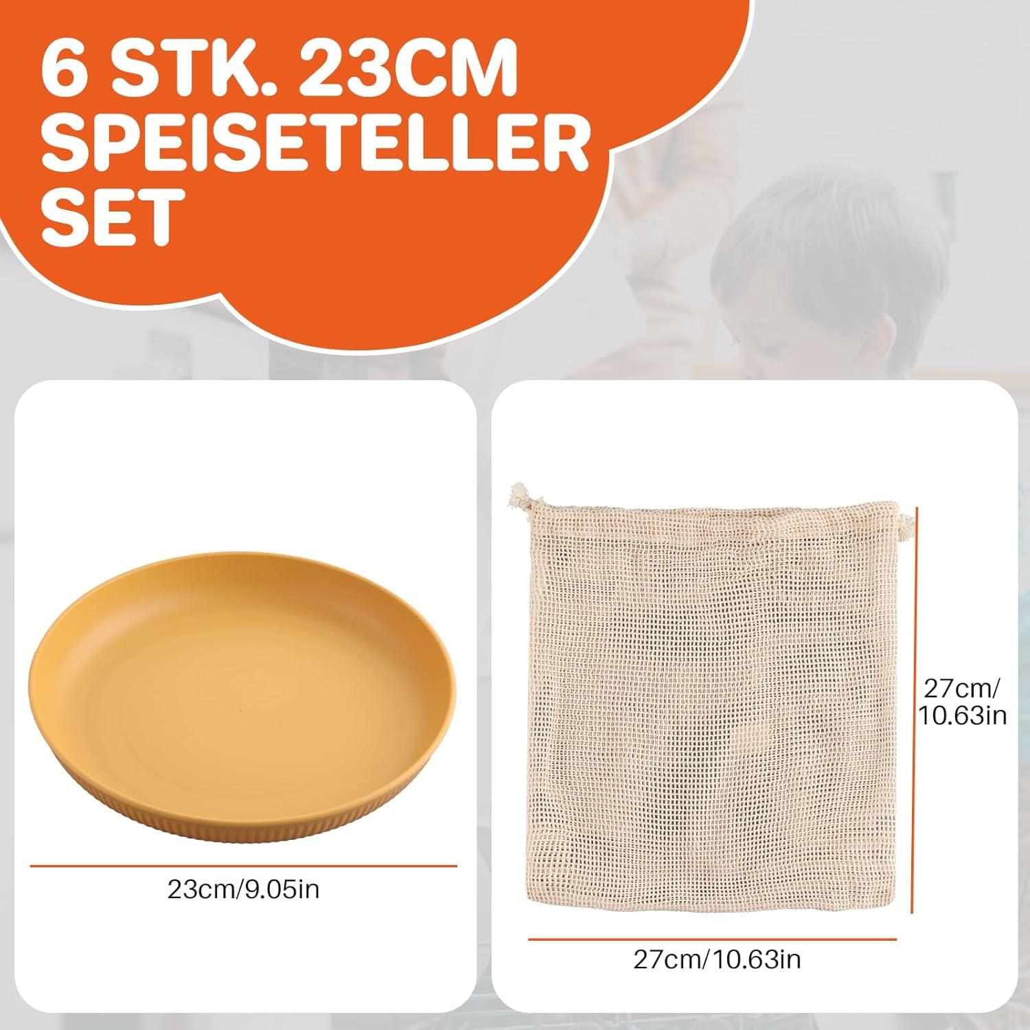 6er Set 23CM Leichte Camping Speiseteller Kunststoff BPA-frei