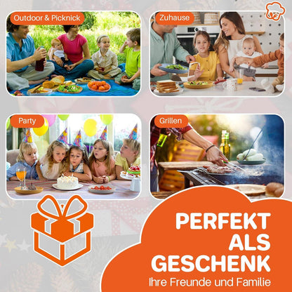 6x 23CM Speiseteller Set Kunststoff Camping Picknick unzerbrechlich