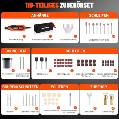 Multifunktionswerkzeug 130W mit 120 Zubehör, Mini