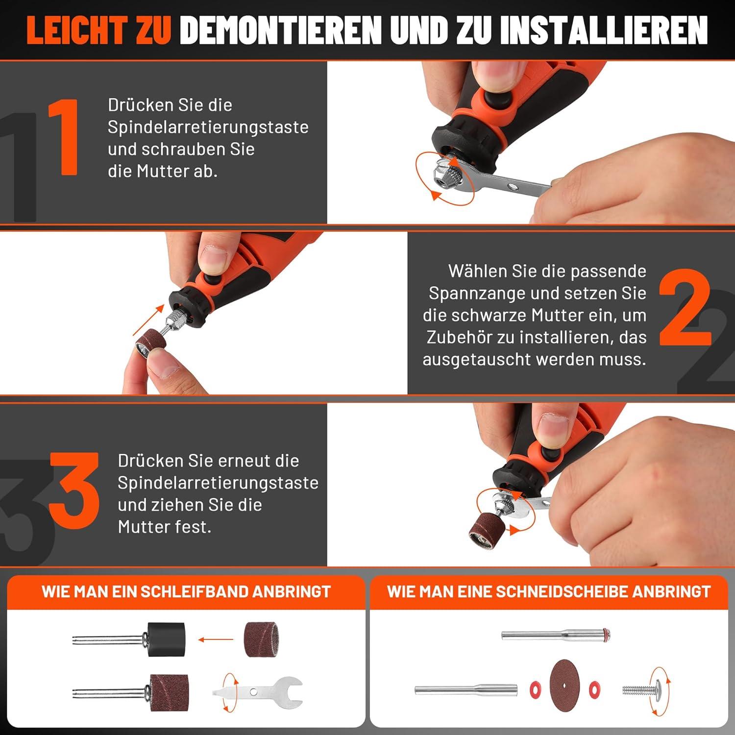 Multifunktionswerkzeug mit 120 Zubehör, Graviergerät 130W