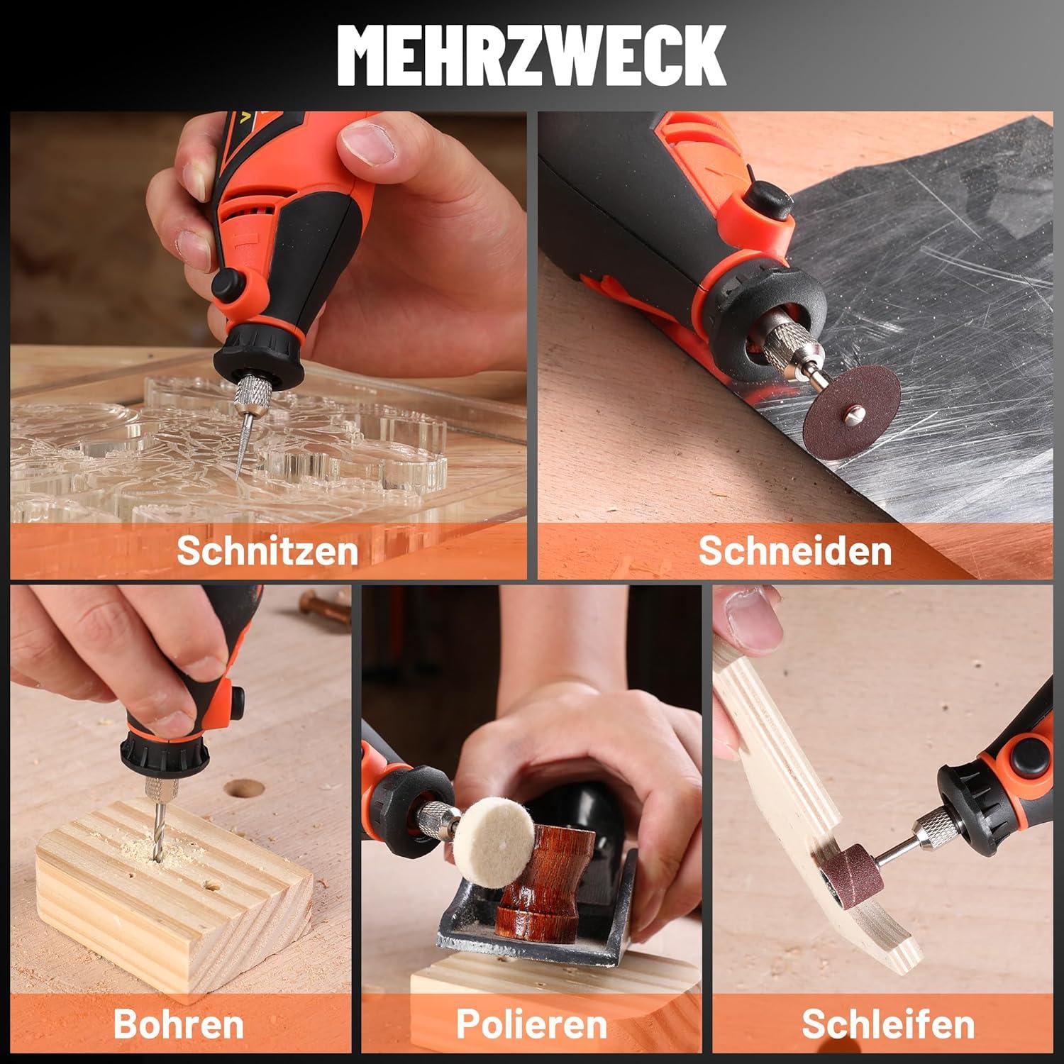 Multifunktionswerkzeug 130W mit 120 Zubehör 5 Variable Drehzahlen U/min