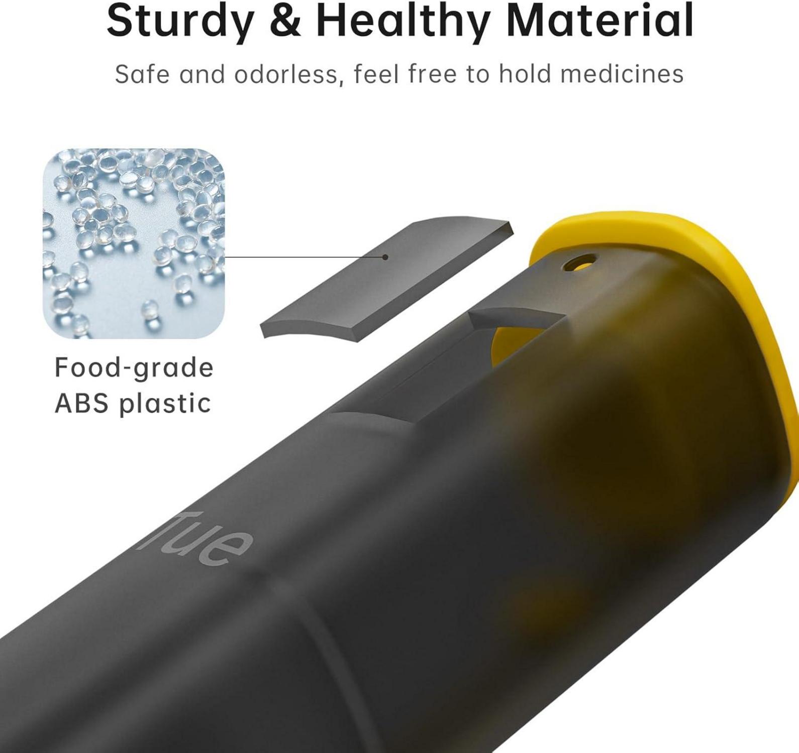 KOVIUU Tablettenbox 7 Tage, 2 Fächer, große Kapazität, halbtransparent, tragbar