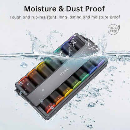 Tablettenbox 7 Tage Medikamentenbox Pillenbox groß transparent Schwarz