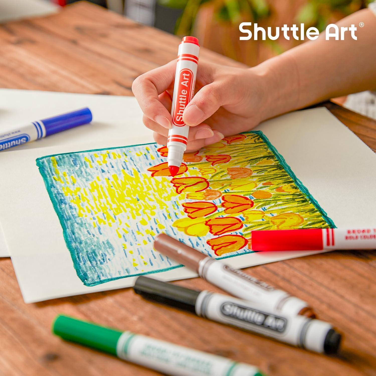 Filzstifte Kinder auswaschbar Set 216 Stück 8 Farben dicke Fasermaler_Kappen