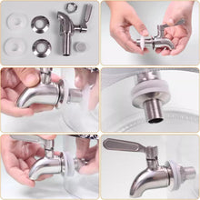 4L Glas Getränkespender mit Deckel und Bügeleisenhalter