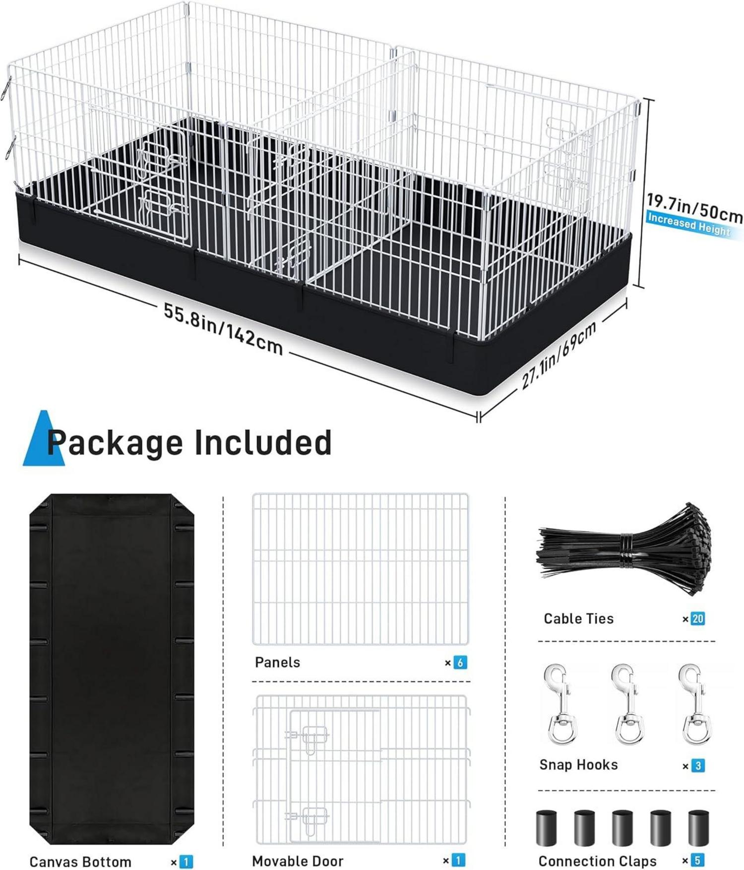 Freilaufgehege Kaninchen Metallgitter 142x69x50cm