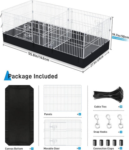Freilaufgehege Kaninchen Metallgitter 142x69x50cm