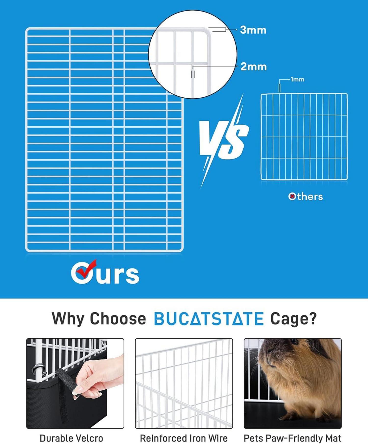 Freilaufgehege Kaninchen Metallgitter 142x69x50cm - Erweiterbar & robust