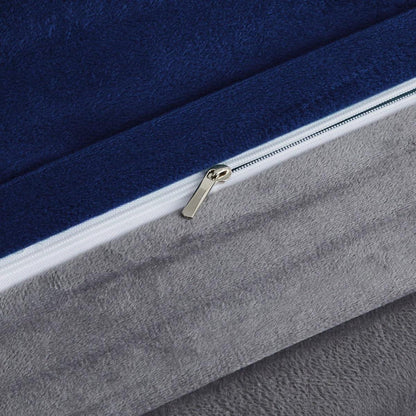 Warme Fleece Bettwäsche Set 135x200cm Blau Marine Grau