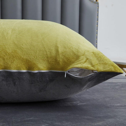 Flauschige Fleece Bettwäsche 135x200 - Gelb Grau 4-teilig
