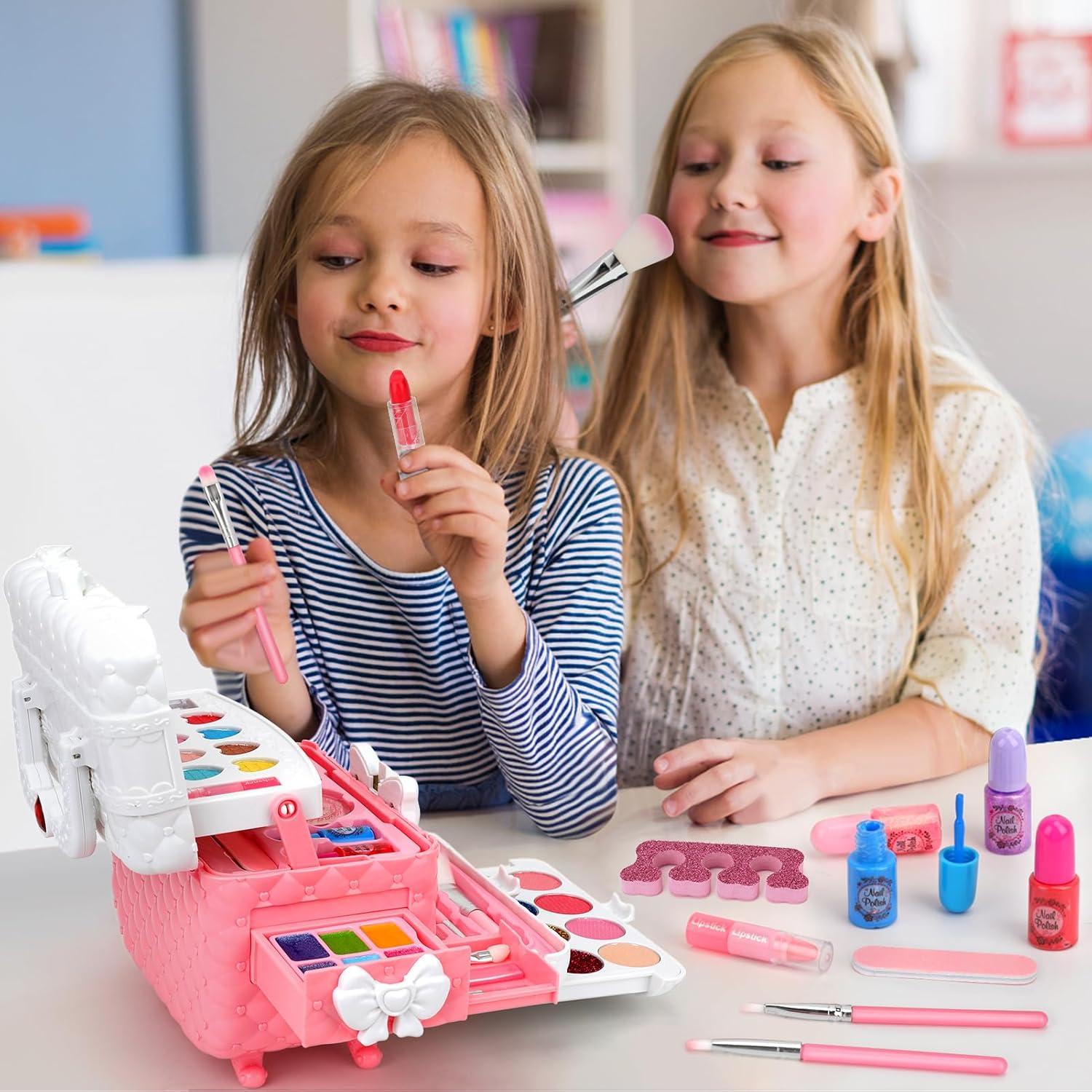 Schminkkoffer Mädchen 54-teilig Waschbar Kinderschminke Spielzeug Set 3-12 Jahre