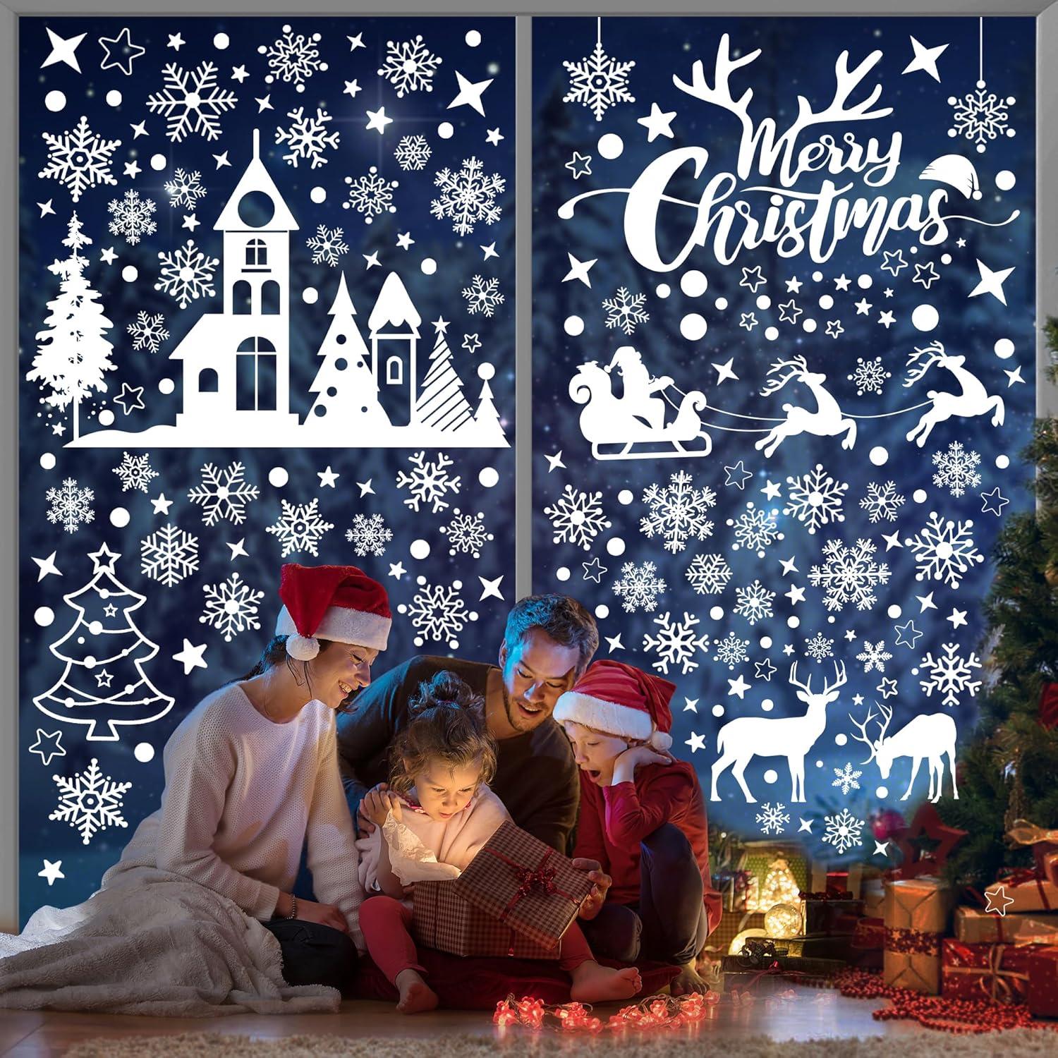 Fensterbilder Weihnachten 148 Statisch Selbstklebend Winter Schneeflocken