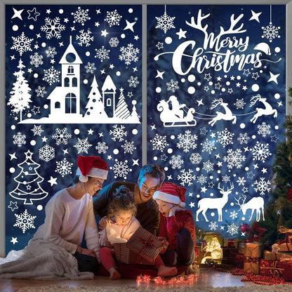 Fensterbilder Weihnachten 148 Statisch Selbstklebend Winter Schneeflocken