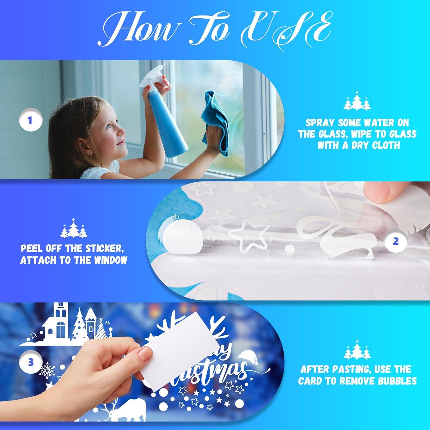 Fensterbilder Weihnachten 148 Statisch Selbstklebend Winter Schneeflocken