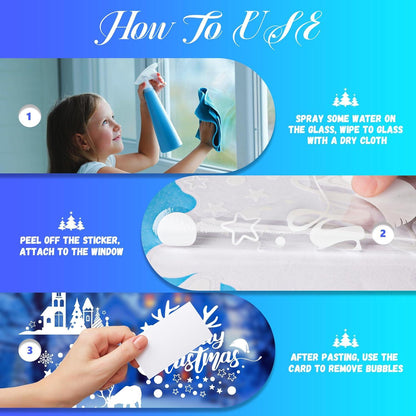 Fensterbilder Weihnachten 148 Statisch Selbstklebend Winter Schneeflocken