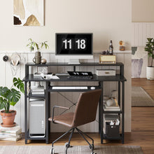 CubiCubi Computertisch 120 cm mit Regalen und