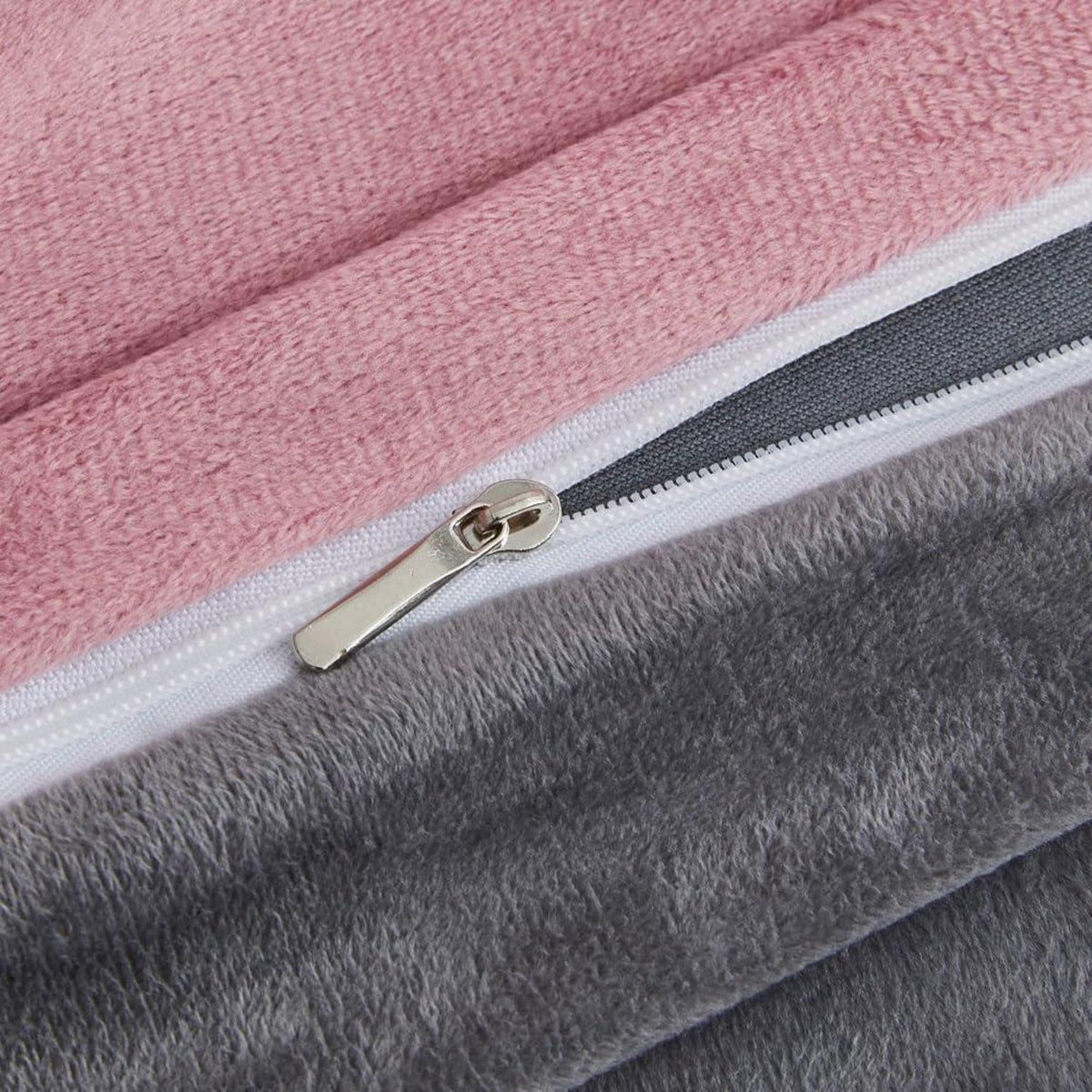 Winter Bettwäsche Fleece 220x240 Rosa Grau Kuschelig