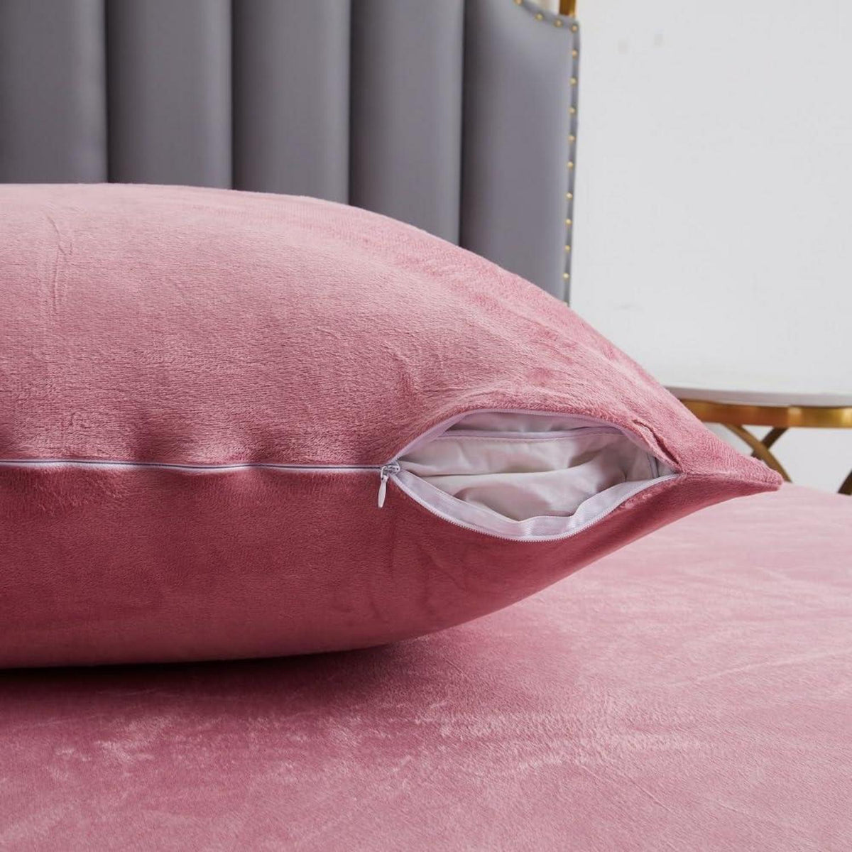 Fleece Bettwäsche Set Rosa – Kuschelig & Flauschig 220x240cm