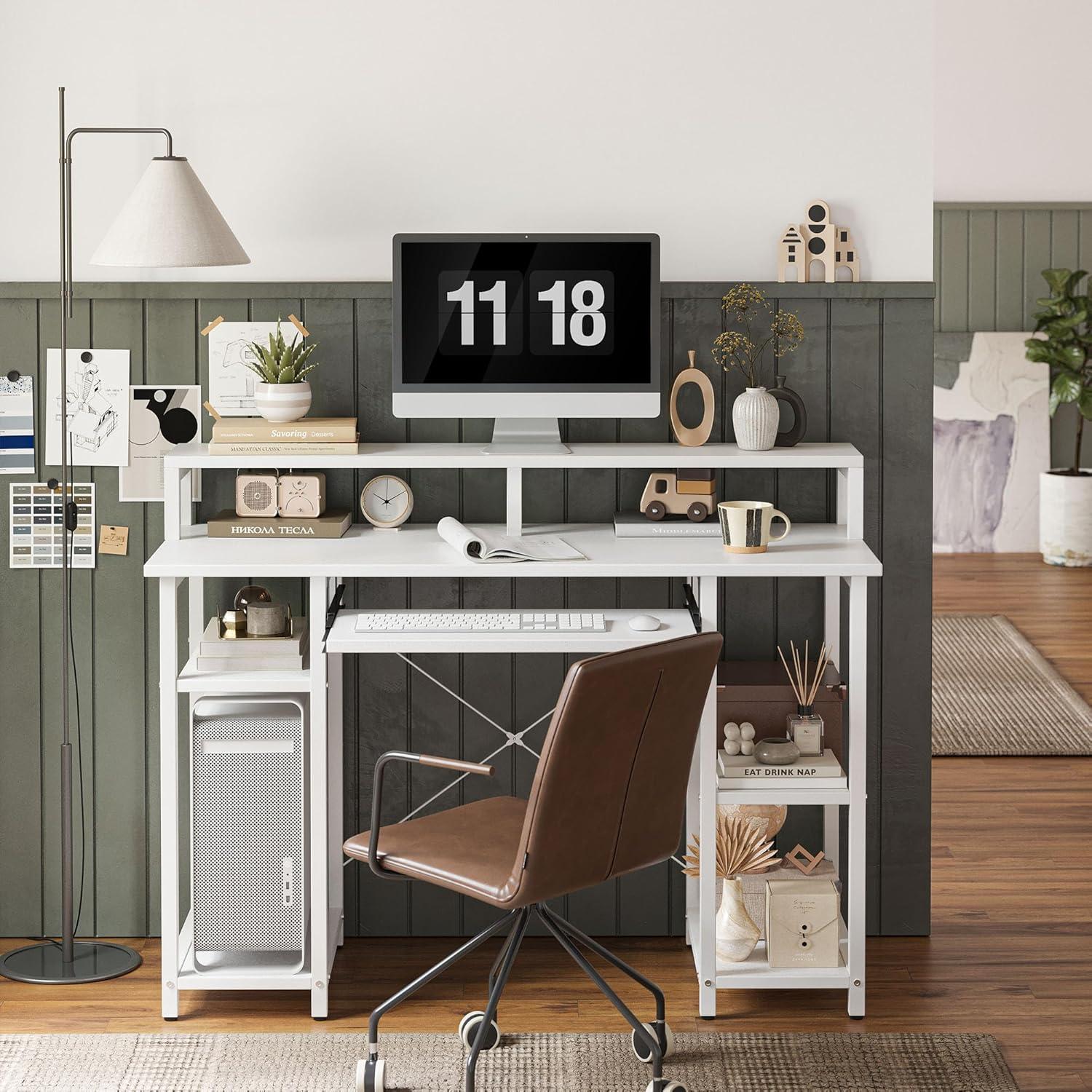 CubiCubi 120cm Computertisch mit Aufbewahrungsregalen und