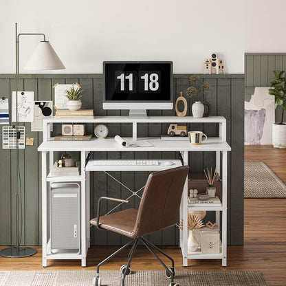 CubiCubi 120cm Computertisch mit Aufbewahrungsregalen und