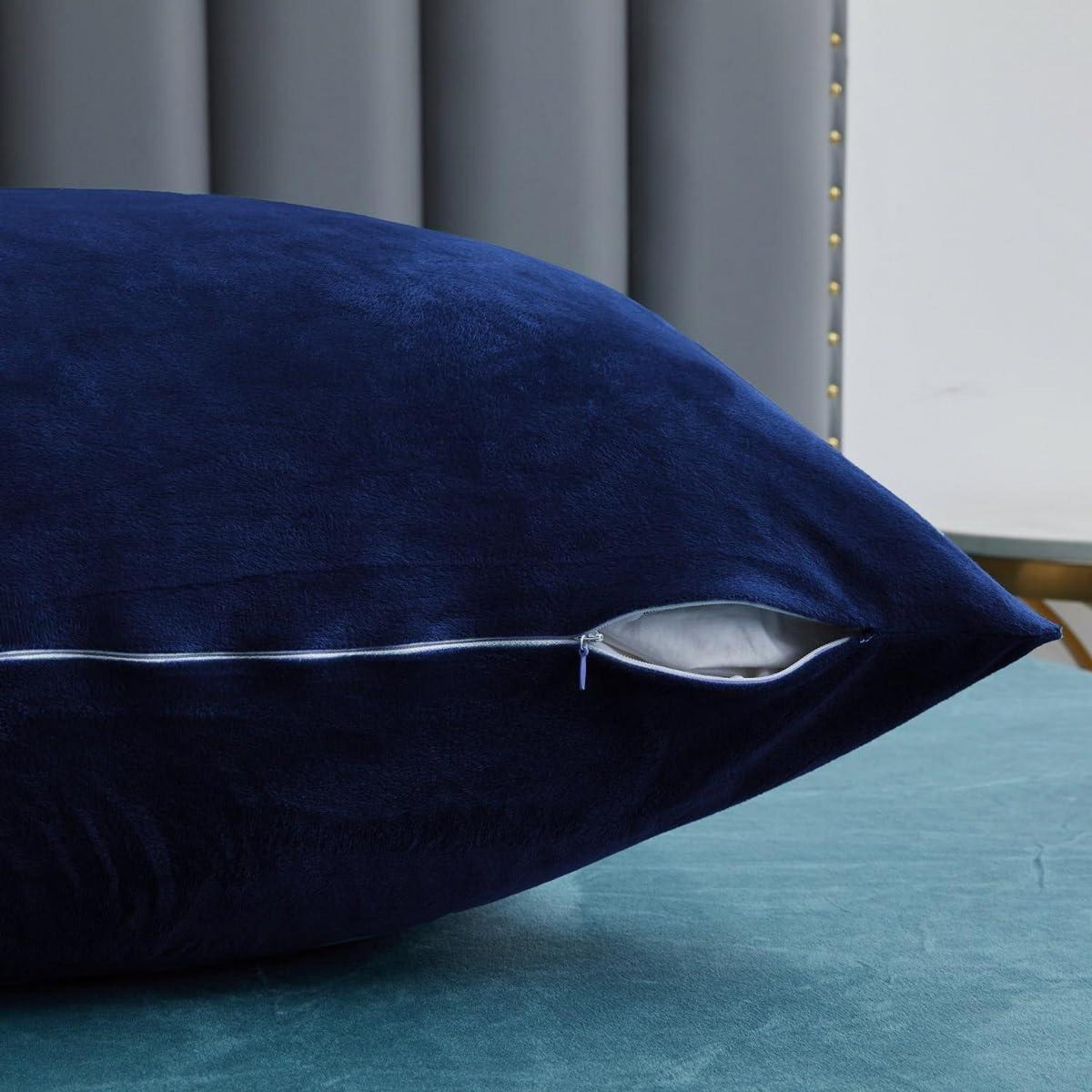 Flauschige Bettwäsche-Set 220x240cm Blau Marine Winterkuscheln