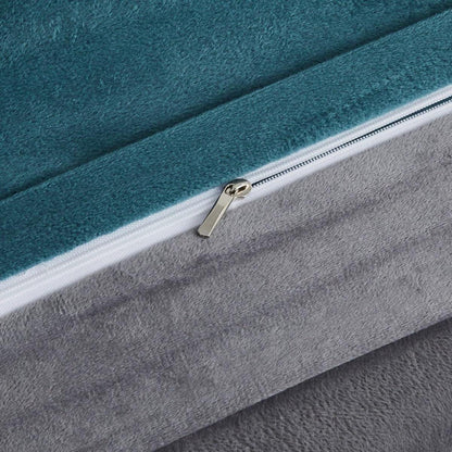 Winter Bettwäsche Set 135x200 - 4-teilig, Blau, Grau, Coral Fleece